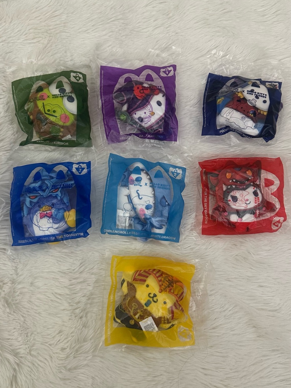 McDonald's Hello Kitty yugiyoh Collectible Plushes FULL SET